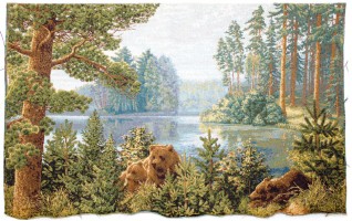 Купон гобеленовый - сосновый бор у озера