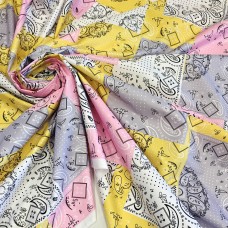 Курточная ткань Дюспо с узором пейсли в стиле пэчворк Курточная ткань Дюспо с узором пейсли в стиле пэчворк