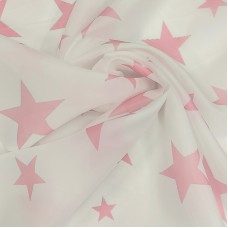 Органза матовая Виола с розовыми звездами