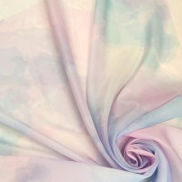 Органза матовая Виола акварельные радужные цвета