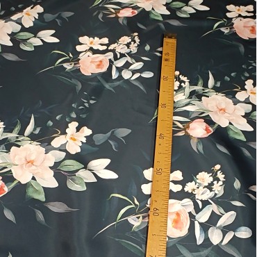 Атлас с блеском Кристалл красивым принтом розы Атлас с блеском Кристалл красивым принтом розы