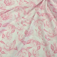 Поплин плательный с цветочным акварельным узором Поплин плательный с цветочным акварельным узором