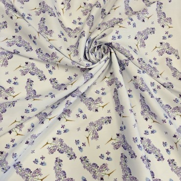 Поплин плательный с красивым рисунком сирени Поплин плательный с красивым рисунком сирени