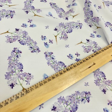 Поплин плательный с красивым рисунком сирени Поплин плательный с красивым рисунком сирени