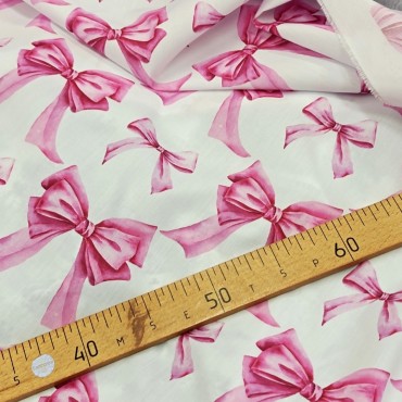 Поплин плательный с акварельными бантиками